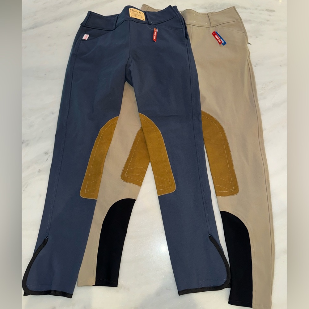 2 pair 26R Tailored Sportsman side zip mid rise